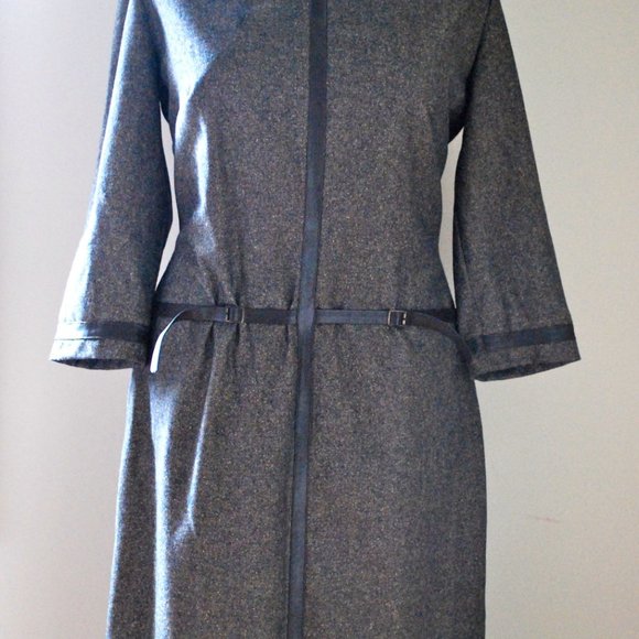 Vintage brown tweed belted dress - Picture 3 of 11